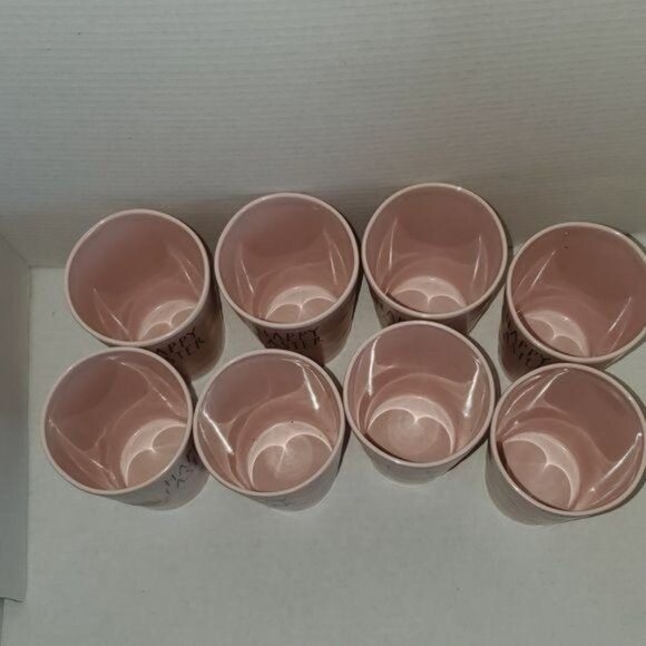 8 Happy Easter Cups Tumblers Rae Dunn Pink Plastic - Picture 6 of 11